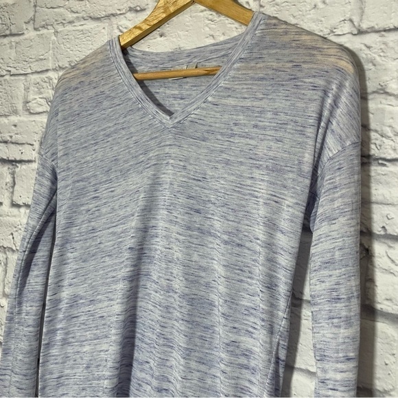 Twik Long Sleeve Heather Purple V Neck Top Size Extra Small - Picture 3 of 9